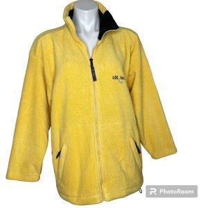 Lee Valley Ireland Fleece Jacket Small Full Zip Yellow Black Embroidered Logo